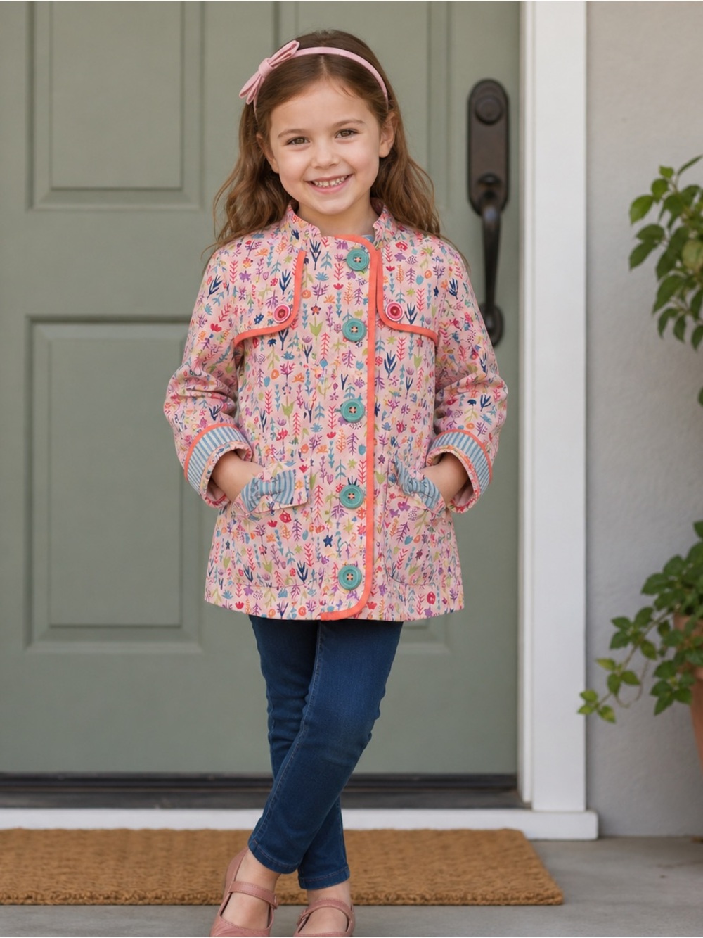Matilda Jane Girls Hooded Waterproof Jacket Size 6
